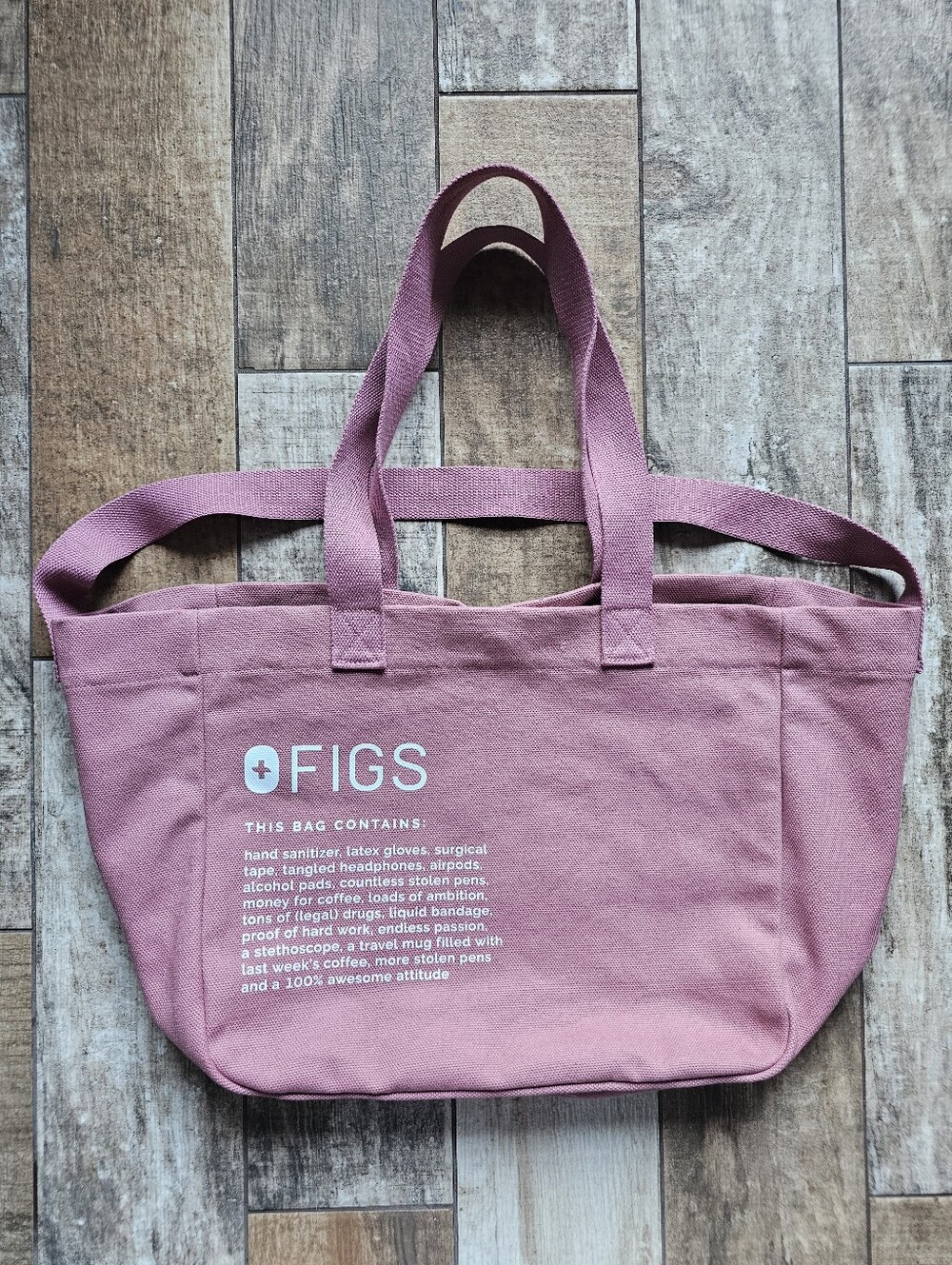 RARE FIGS Mineral Mauve Canvas Tote Bag Sold Out Nurse Medical
